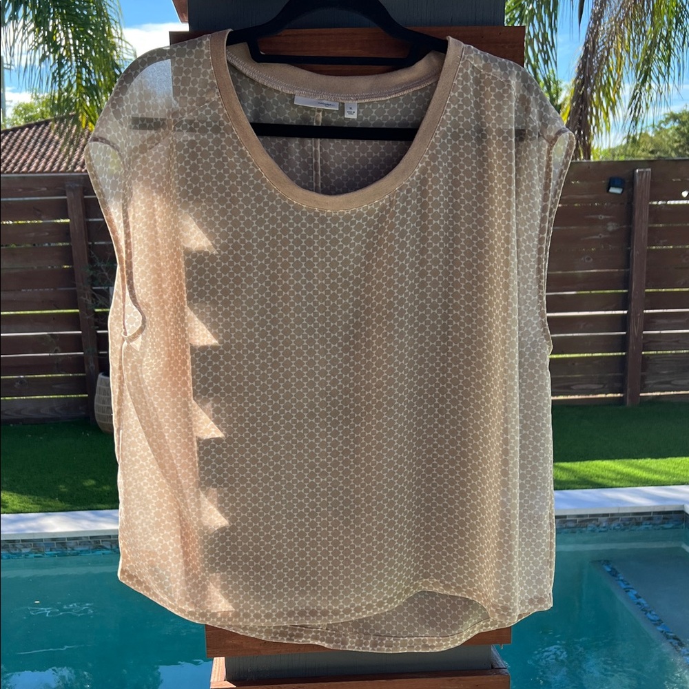 Halogen Beige Sheer Blouse